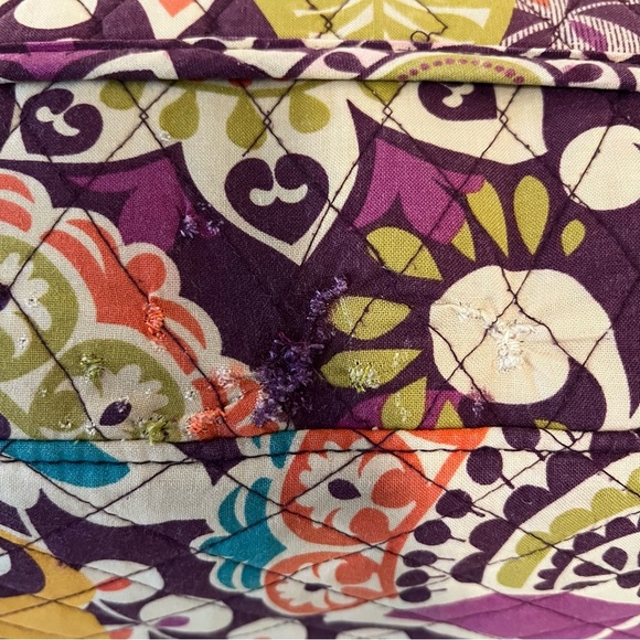 VERA BRADLEY Plum Crazy 2013 Weekender Bag Purple Blue Orange Y2K Travel Quilted - Picture 12 of 17
